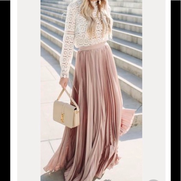 pale pink maxi skirt